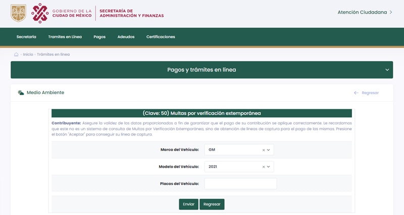 pago multa extemporánea cdmx 2